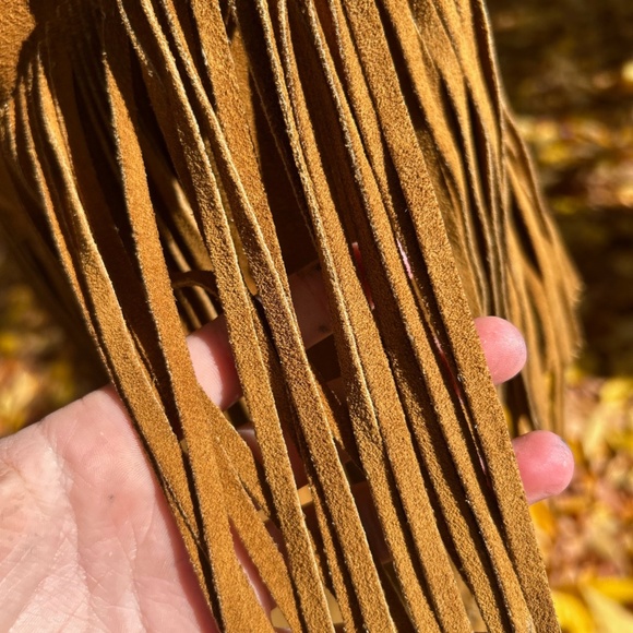 Vintage 1960's Western Workwear Suede Fringe Jacket - Picture 5 of 7
